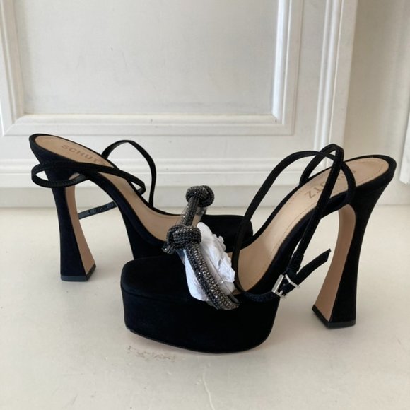 SCHUTZ Shoes - NIB Schutz Free People Peaky Black Embellished Heeled Sandals Sz 8